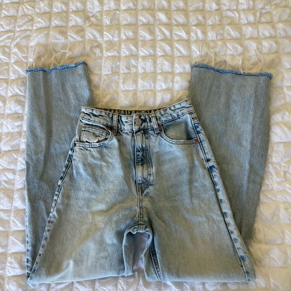 Zara bootcut raw hem denim